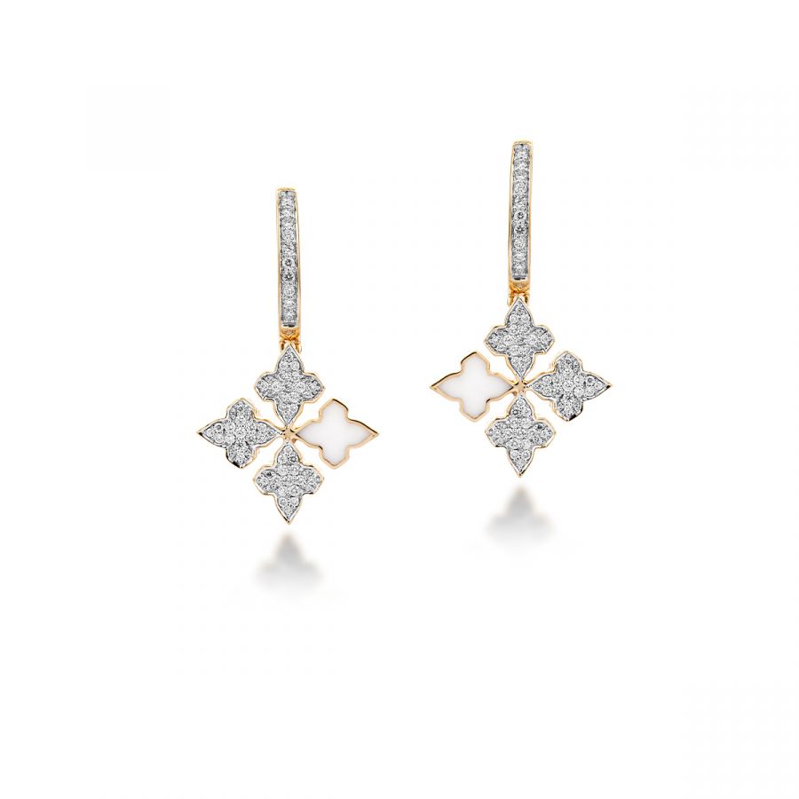 White Dangling Stardust Earrings