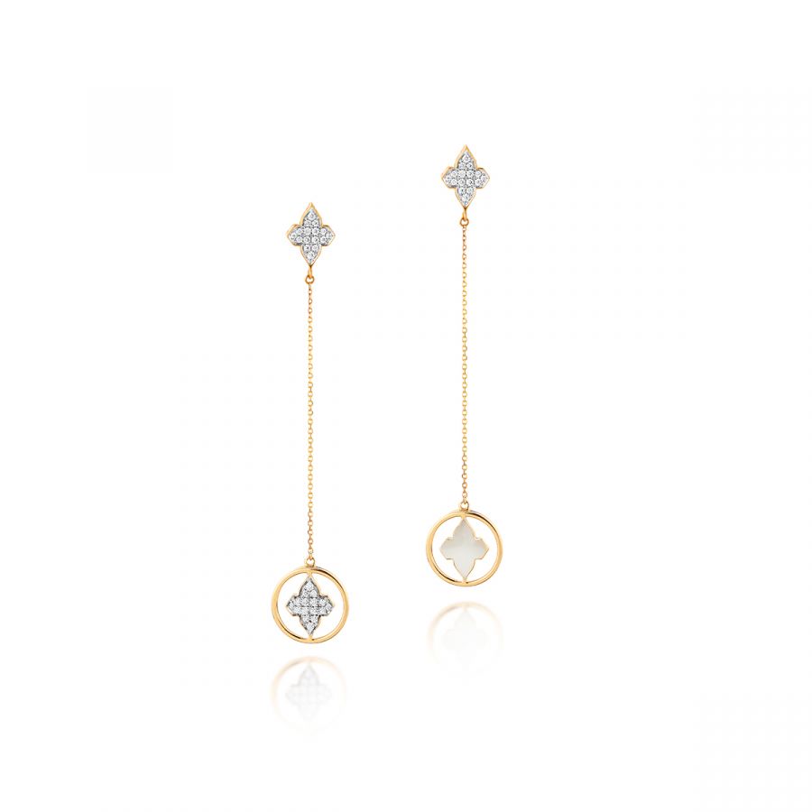 White Dangling Mismatch Earring