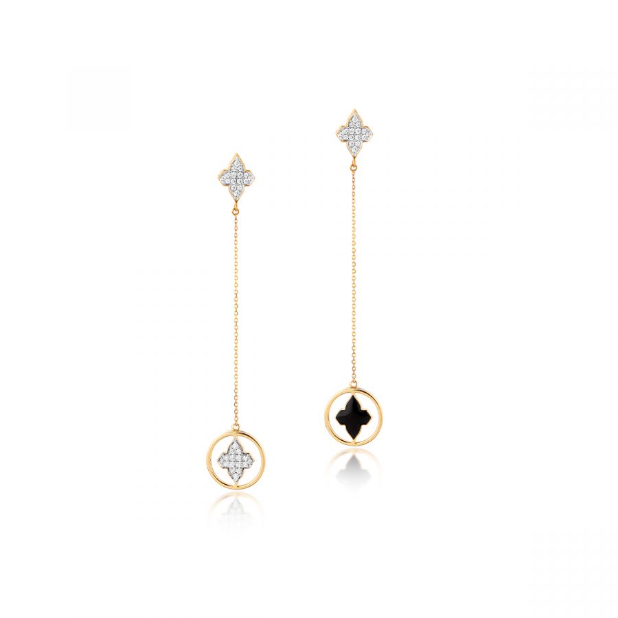 Black Dangling Mismatch Earring