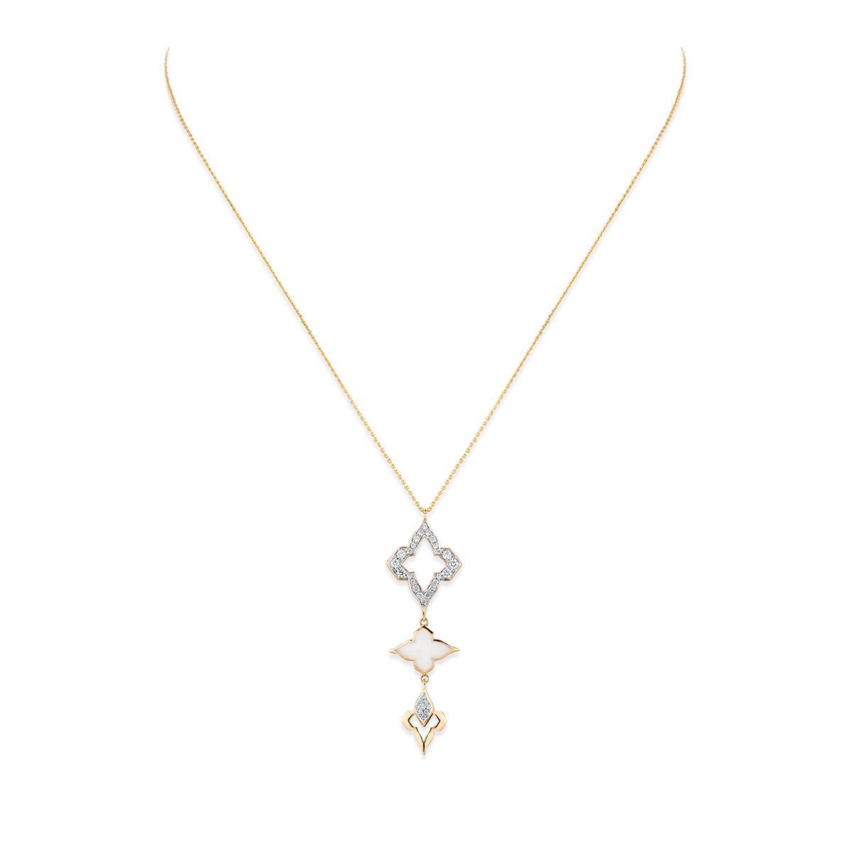 IDYLLE BLOSSOM Y PENDANT, 3 GOLDS AND DIAMONDS - Jewelry