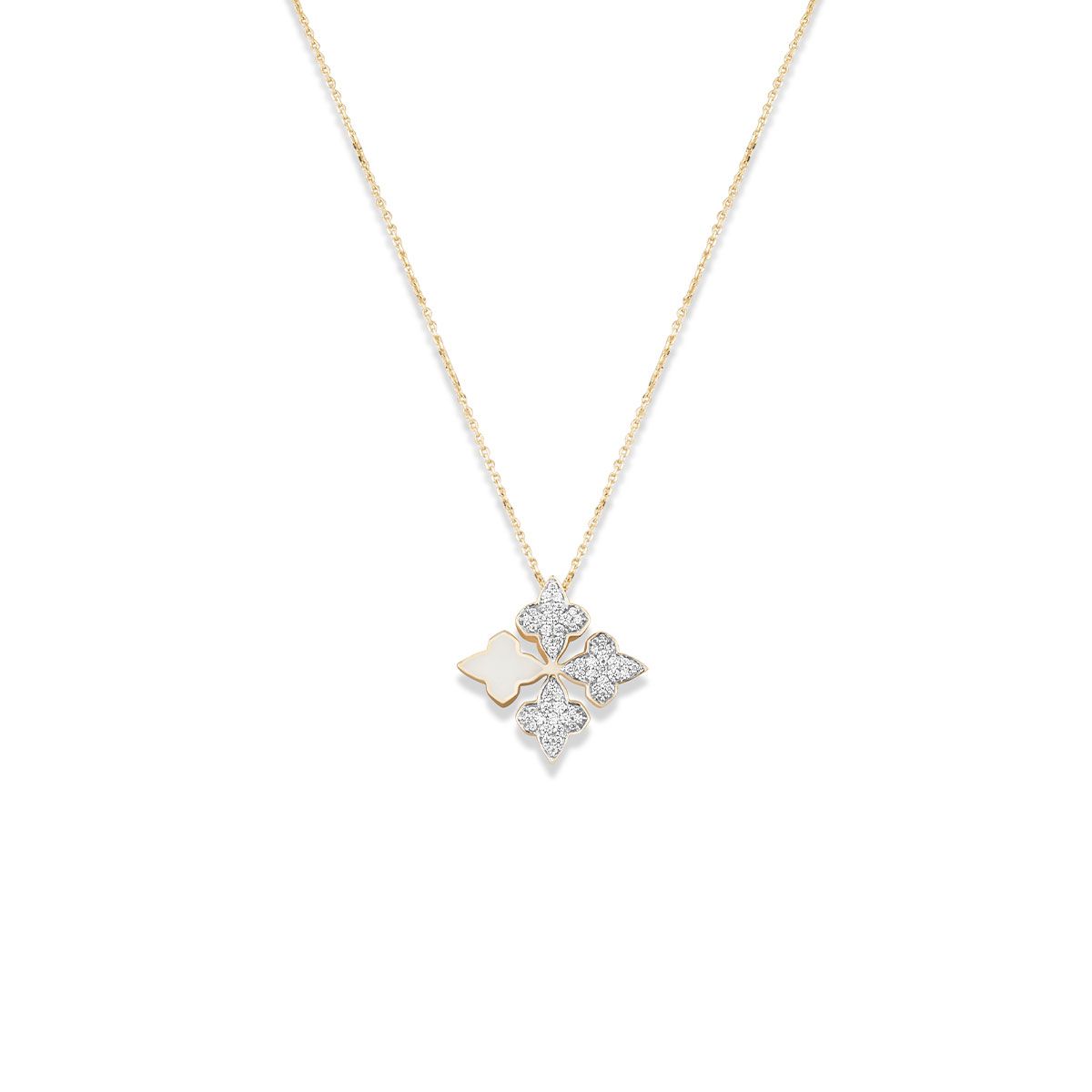 Baroque Clover Diamond Necklace | Sleek Modern Design | CaratLane