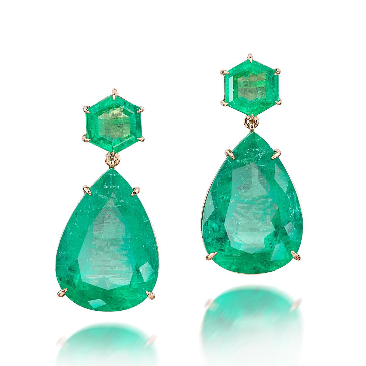 1CT Lab- Created Emerald Earrings 14K White Gold Plated Silver | eBay